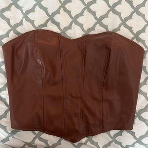 SHEIN vegan faux leather corset top size s/m